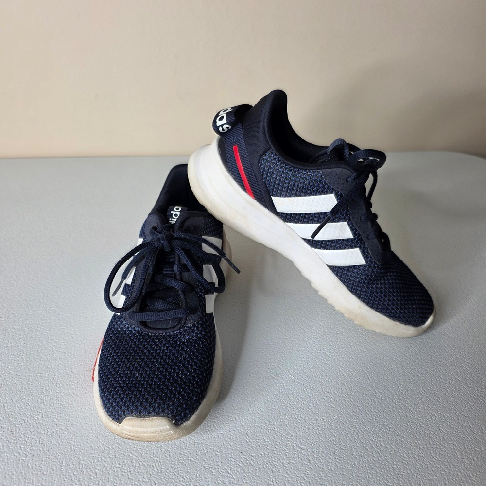 Adidas Racer TR20 Kids Size 2 Navy Blue Cloudfoam Running Sneakers FX7277